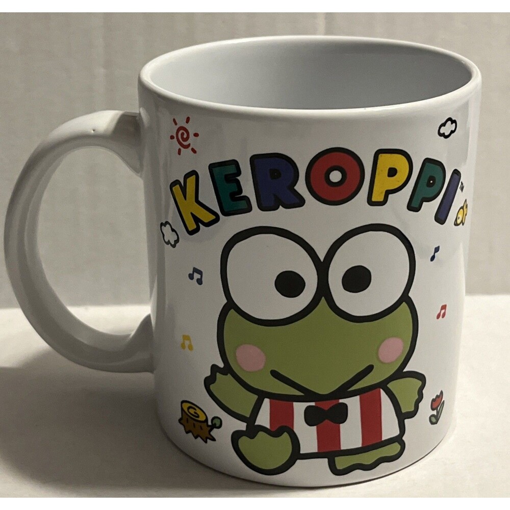 Keroppi Kero Ker Mug Sanrio 20 Oz 2023 White Colorful Frog Kawaii No Chips